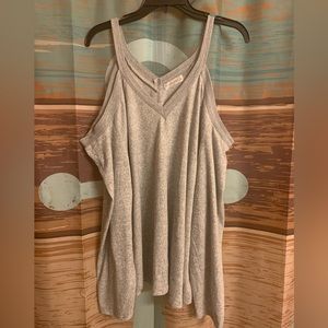 Retrology Grey Cold Shoulder Top Size 3X NWT